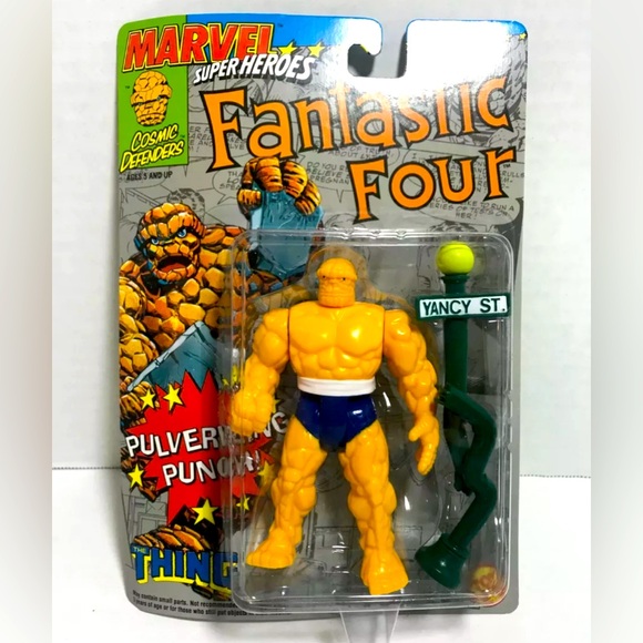 1992 Marvel superheroes Fantastic Four Thing pulverizing punch BNIB NRFB carded - Picture 1 of 6